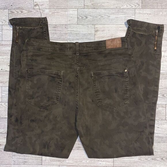 Zara, Retro, Basic Denim, Army Green, Camouflage Denim Jeans - Picture 4 of 8